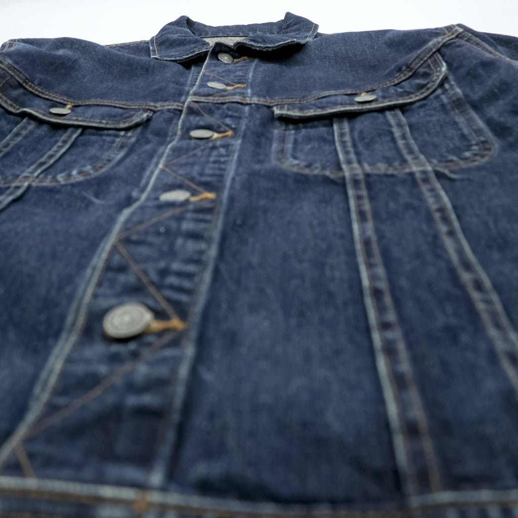 Polo Ralph Lauren Denim Jacket XL Indigo Blue Leather Patch
