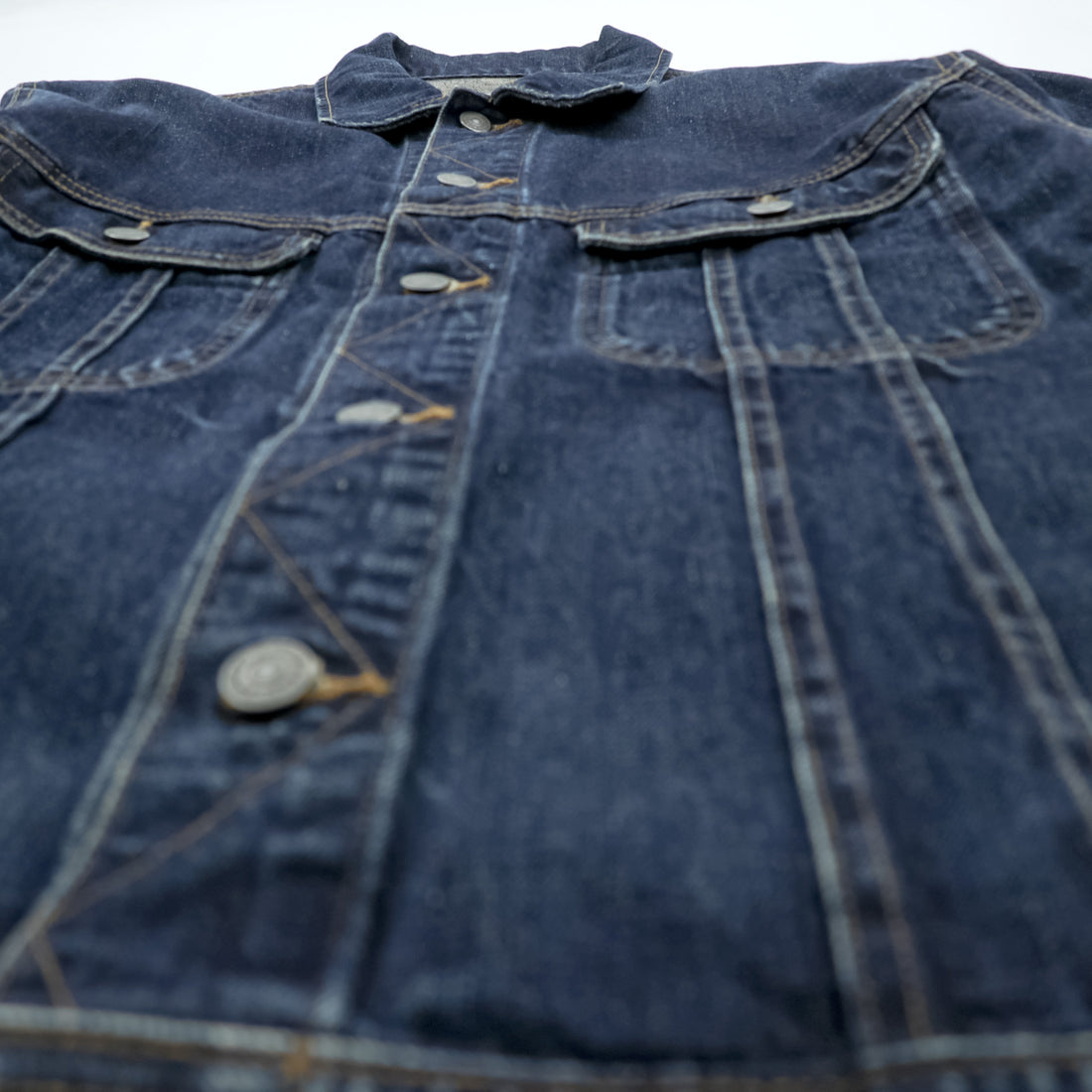 Polo Ralph Lauren Denim Jacket XL Indigo Blue Leather Patch