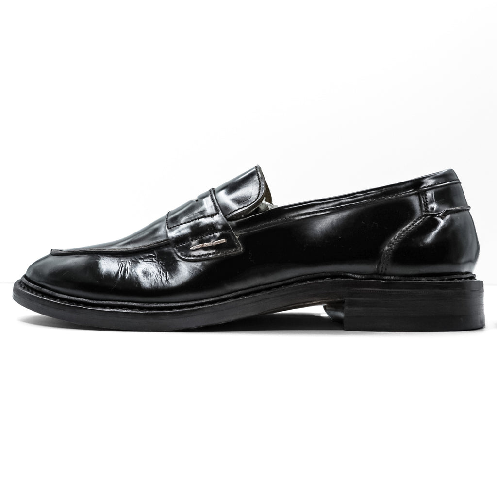 JOHN ASHFIELD Penny Loafers Black Leather Men's Size 9 Goodyear Welted Made in Italy English Style Classics