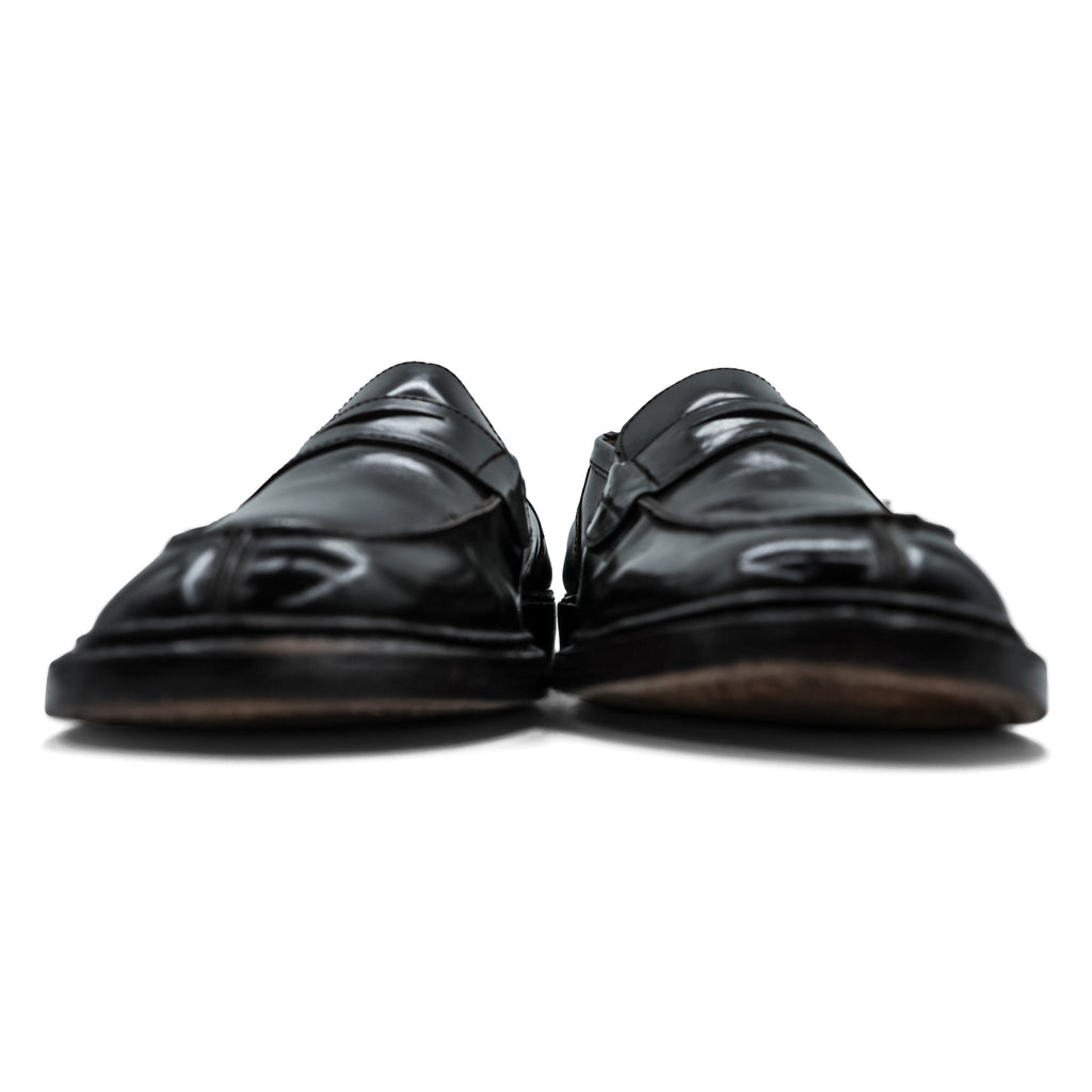 JOHN ASHFIELD Penny Loafers Black Leather Men's Size 9 Goodyear Welted Made in Italy English Style Classics