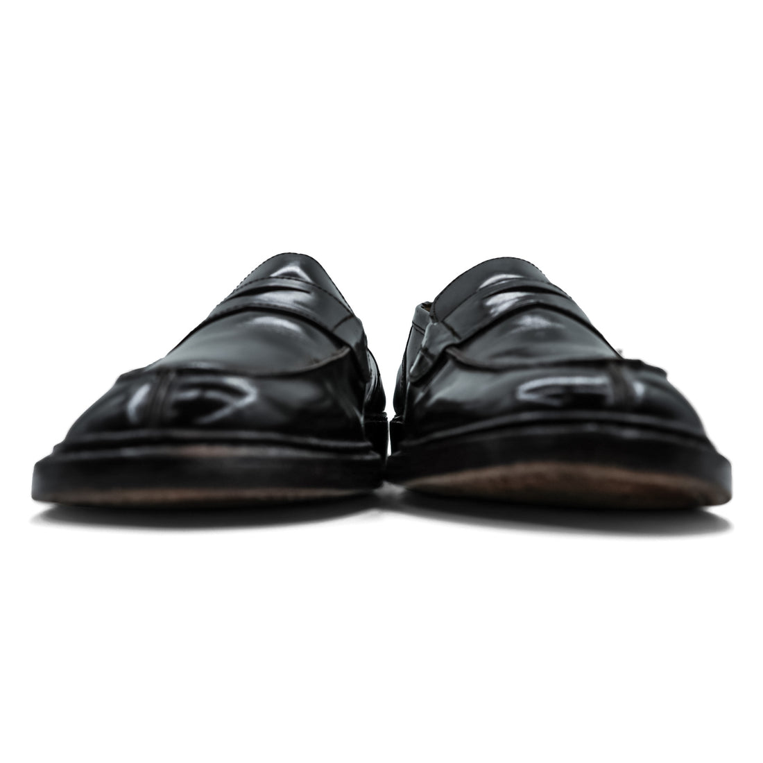 JOHN ASHFIELD Penny Loafers Black Leather Men's Size 9 Goodyear Welted Made in Italy English Style Classics