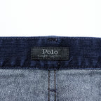 Polo Ralph Lauren THE HAMPTON RELAXED Denim Pants, Size Small, Stretch, Dark Navy with Leather Patch