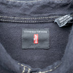 Levi's 90年代 RED TAB JEANS ワークシャツ XL ブラック ステッチ 胸ポケット 60560-0852
