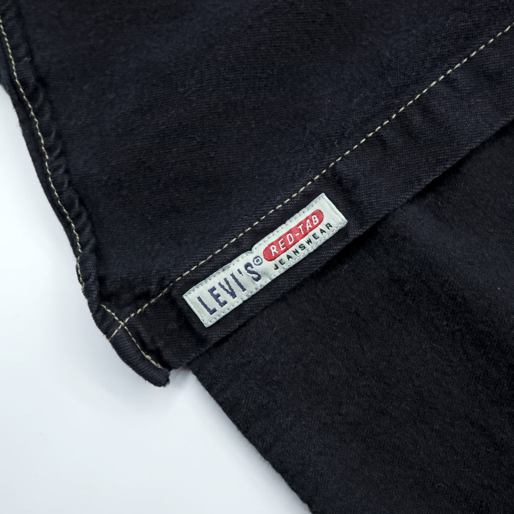 Levi's 90年代 RED TAB JEANS ワークシャツ XL ブラック ステッチ 胸ポケット 60560-0852
