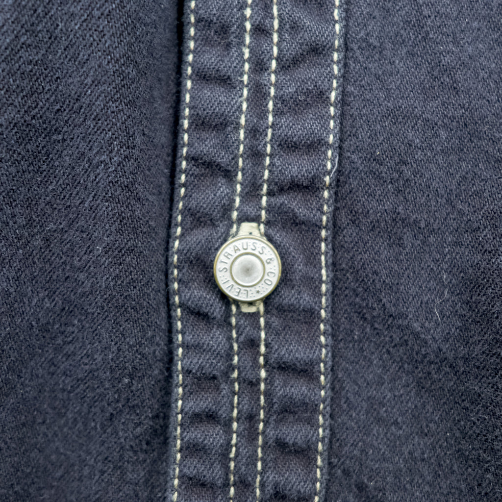 Levi's 90年代 RED TAB JEANS ワークシャツ XL ブラック ステッチ 胸ポケット 60560-0852