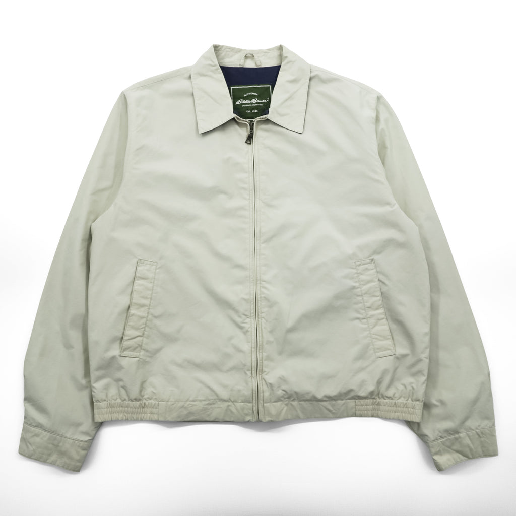 Vintage 90s Eddie Bauer Harrington Jacket Green Tag Beige Drizzle Jacket Men's L-XL Swing Top Outdoor Outfitter