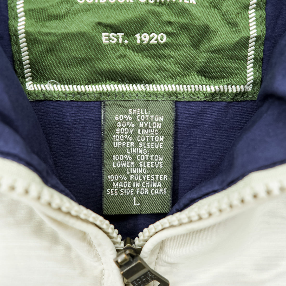 Vintage 90s Eddie Bauer Harrington Jacket Green Tag Beige Drizzle Jacket Men's L-XL Swing Top Outdoor Outfitter