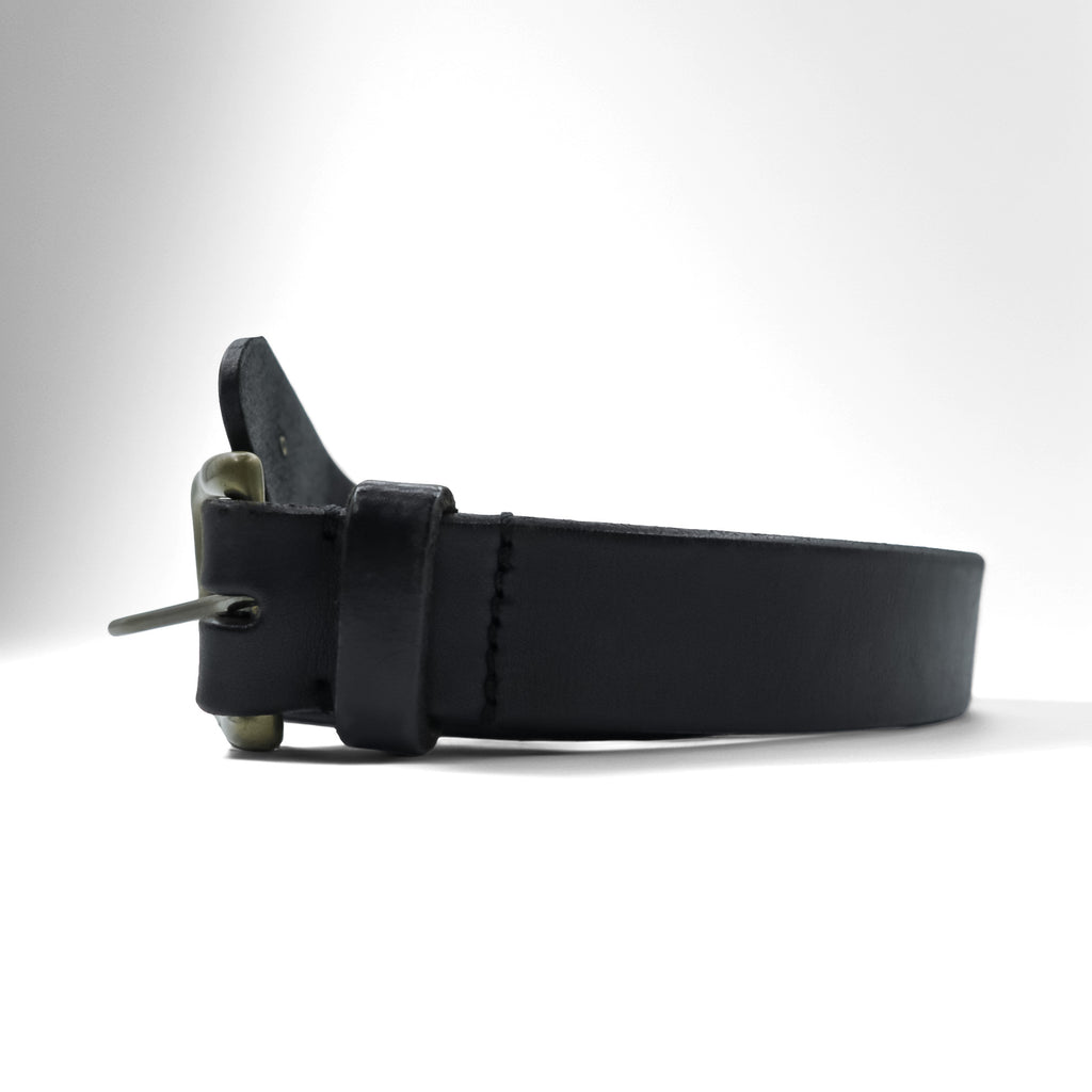 Ralph Lauren Leather Belt Black Metal Gold Buckle 2223850-001