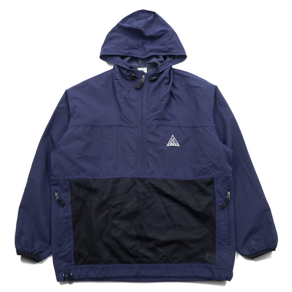 NIKE ACG 90s Half-Zip Anorak Hoodie Track Jacket, Size L, Mesh Pockets, Drawcord, Short Length