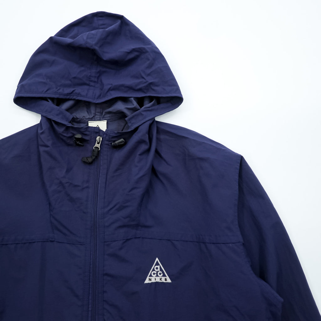 NIKE ACG 90s Half-Zip Anorak Hoodie Track Jacket, Size L, Mesh Pockets, Drawcord, Short Length