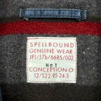 SPELL BOUND Made in Japan Denim Chore Coat Coverall M Indigo Corduroy Collar Blanket Lined