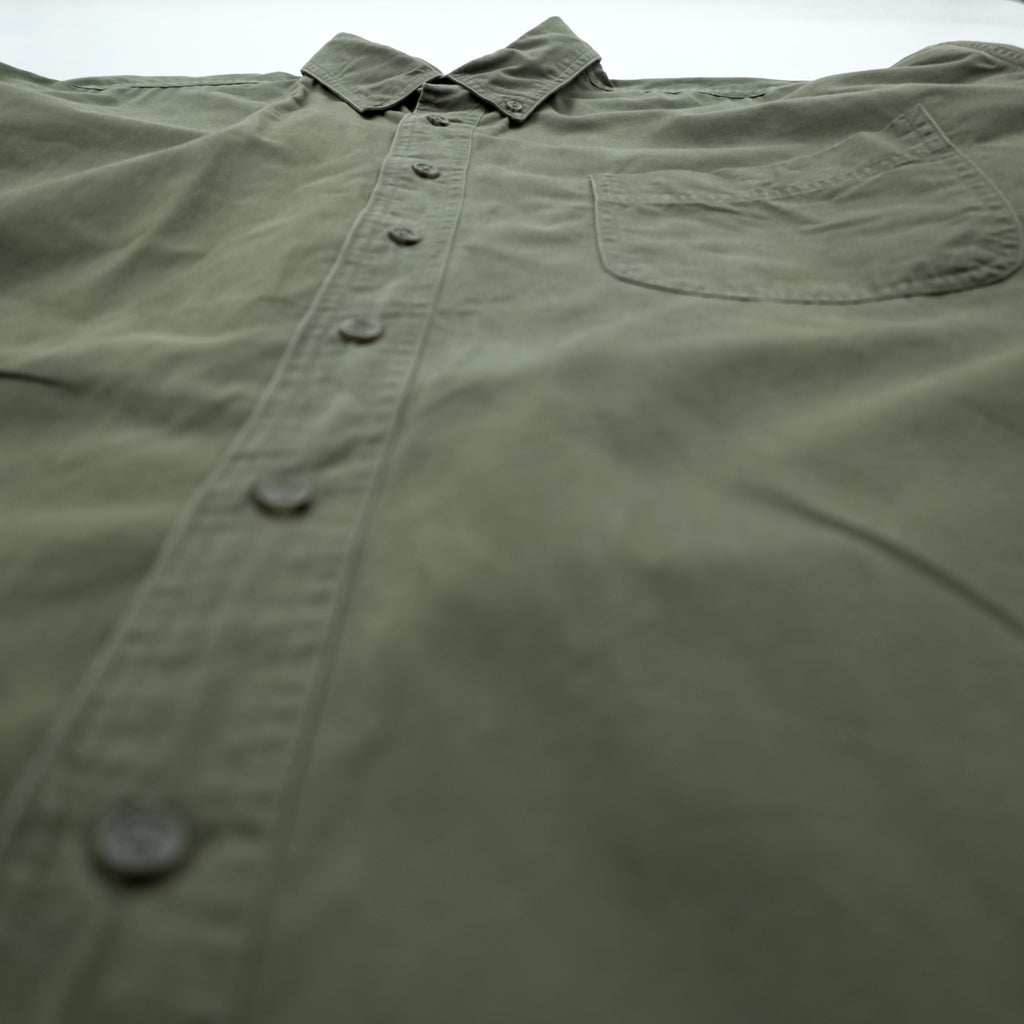 Eddie Bauer 90年代 ボタンダウンシャツ XL オリーブ コットン 胸ポケット ビッグサイズ