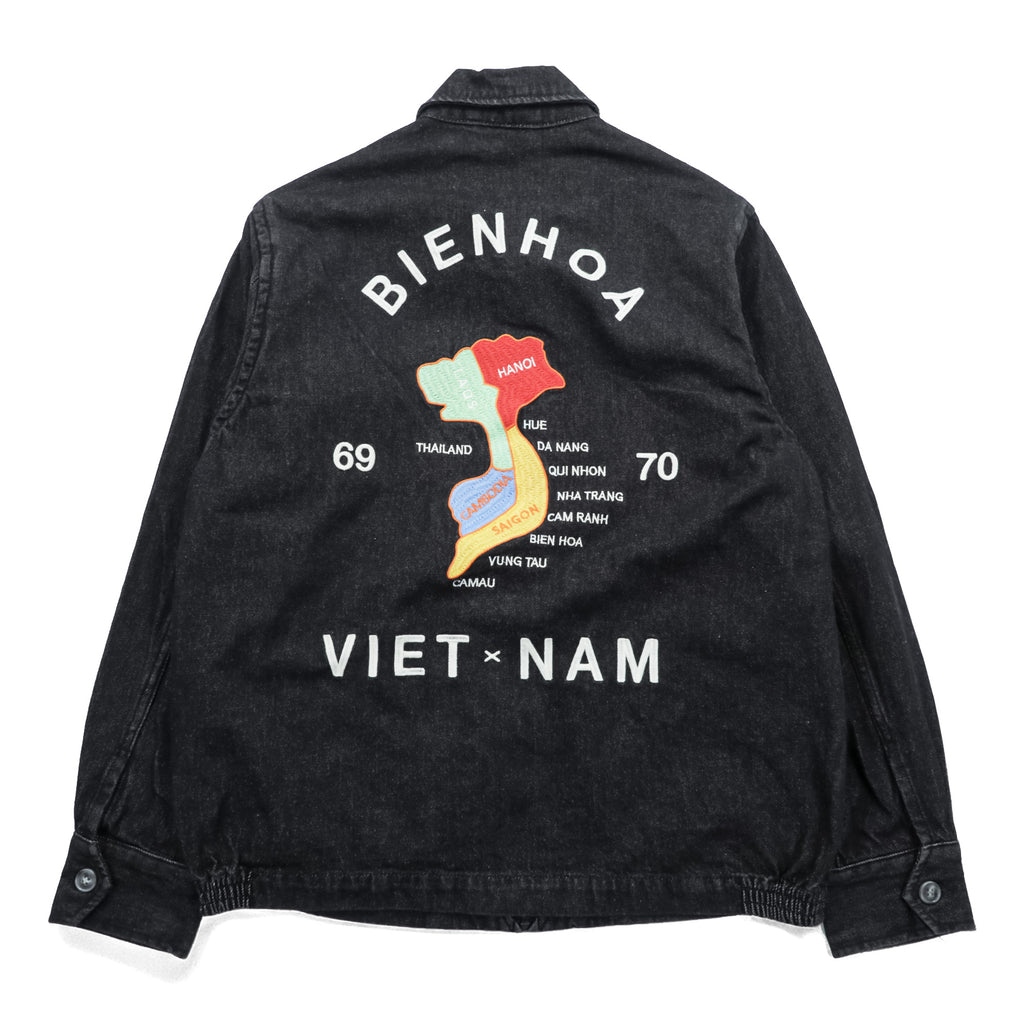 HOUSTON デニム ベトジャン スーベニアジャケット M ブラック 龍 刺繍 Bienhoa 1969-70 51480