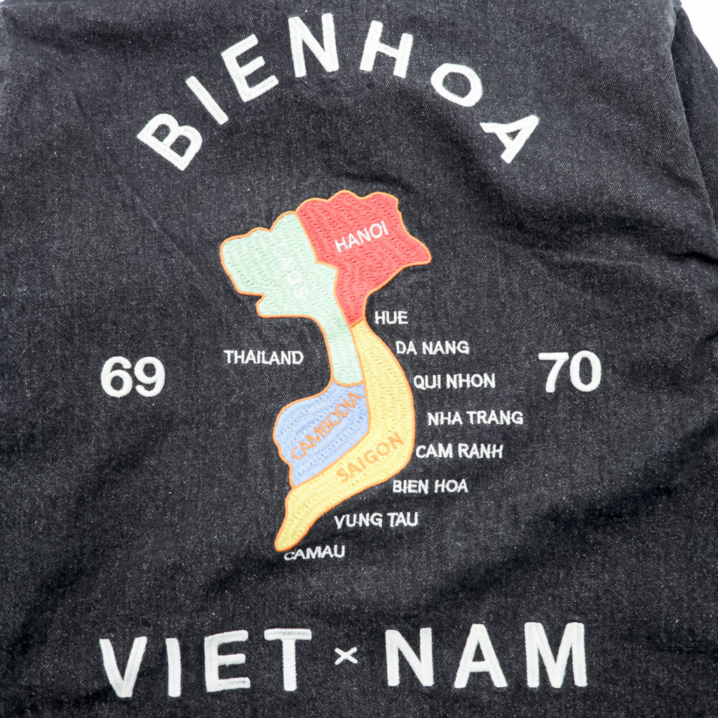 HOUSTON デニム ベトジャン スーベニアジャケット M ブラック 龍 刺繍 Bienhoa 1969-70 51480