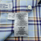 Brooks Brothers ボタンダウンシャツ M チェック ブルー コットン 胸ポケット ノンアイロン