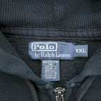 Polo Ralph Lauren 90s Big Pony Embroidered Zip Up Hoodie XL Black CONMER Zip