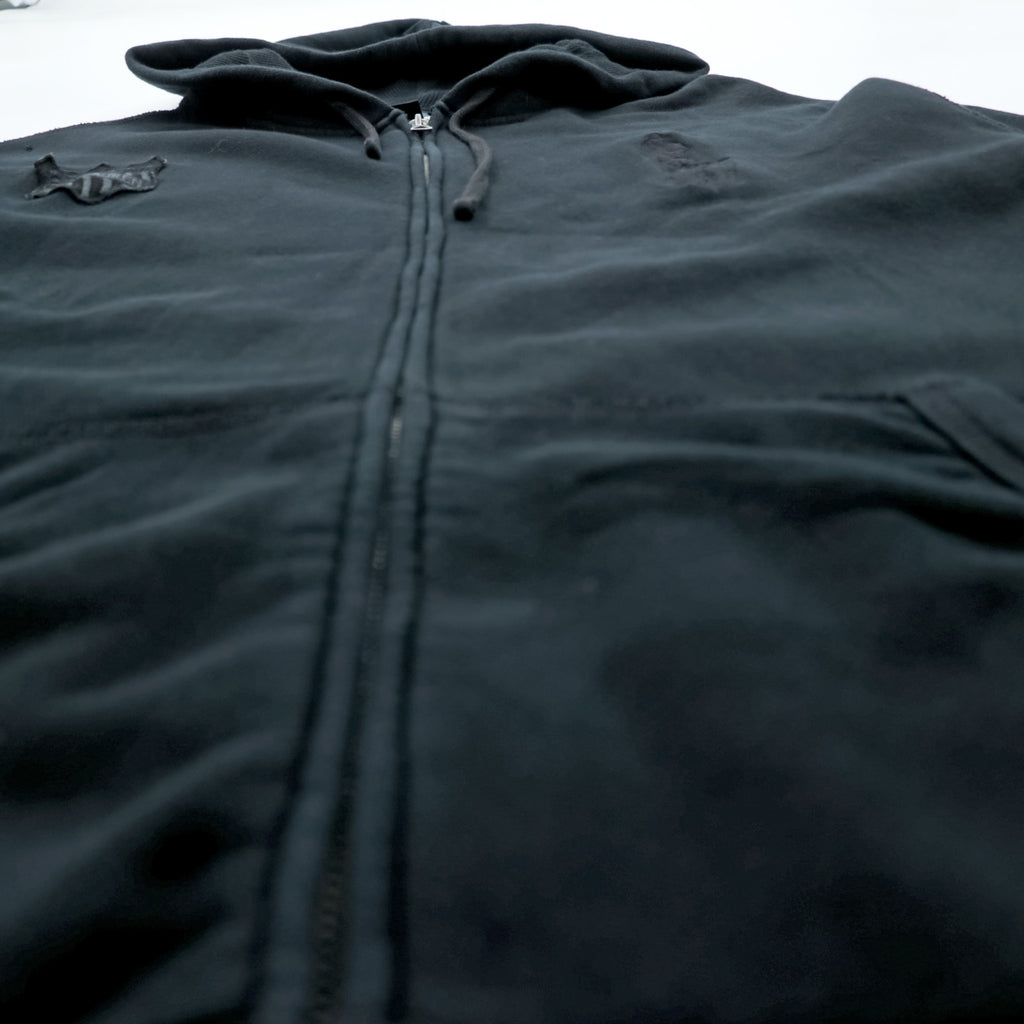 Polo Ralph Lauren 90s Big Pony Embroidered Zip Up Hoodie XL Black CONMER Zip