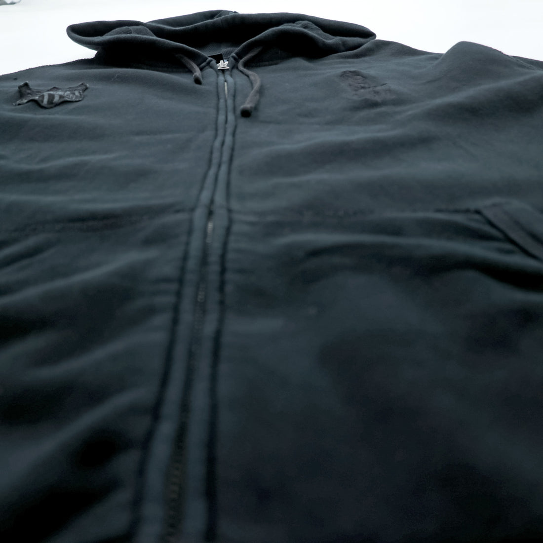 Polo Ralph Lauren 90s Big Pony Embroidered Zip Up Hoodie XL Black CONMER Zip
