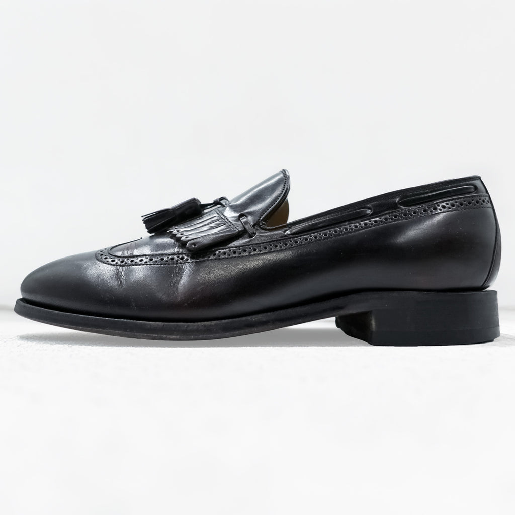 JOHNSTON&MURPHY fringe tassel loafers US10 bordeaux 24 08609