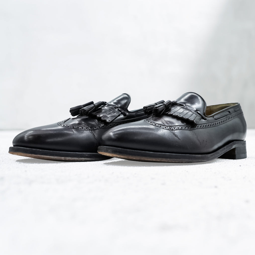 JOHNSTON&MURPHY fringe tassel loafers US10 bordeaux 24 08609