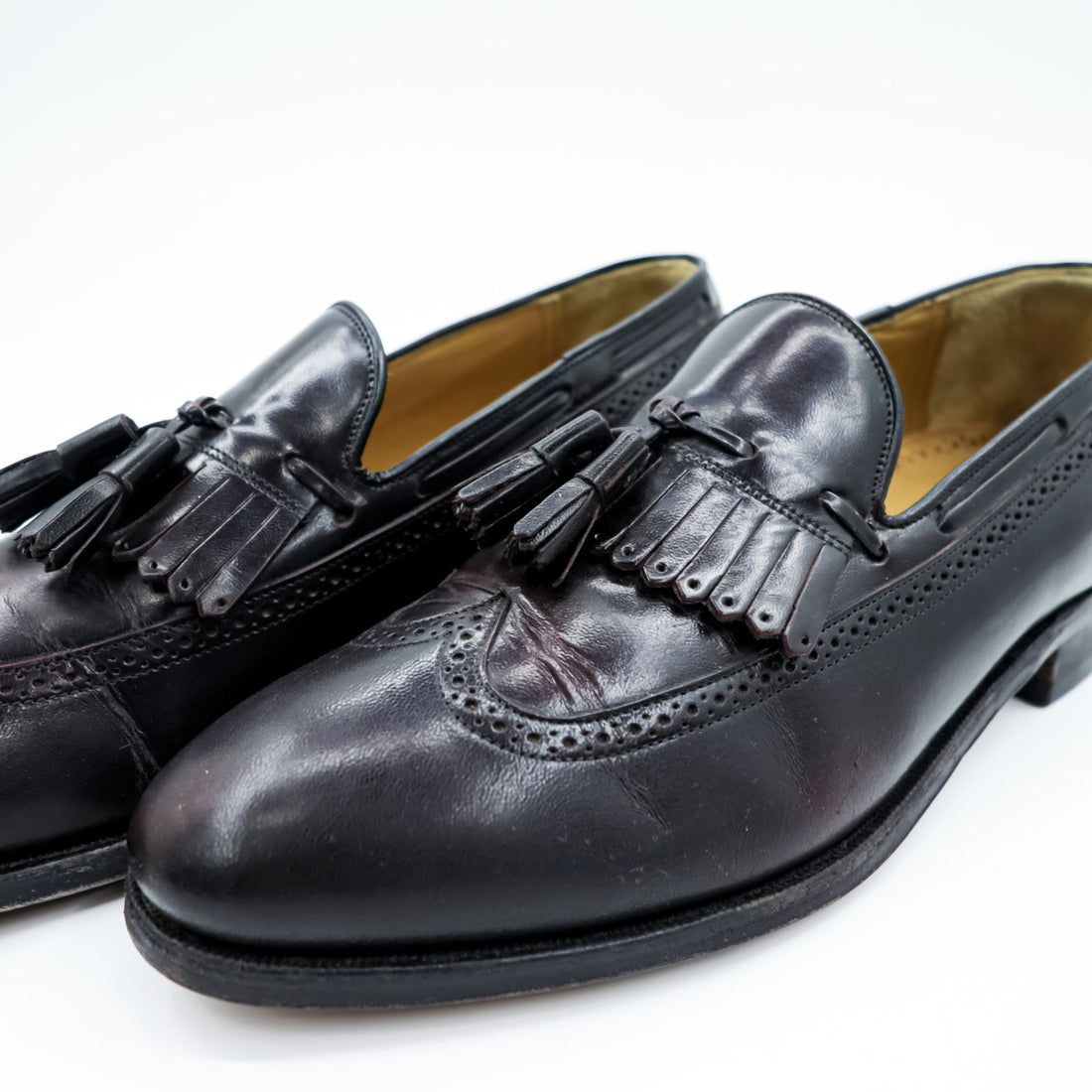 JOHNSTON&MURPHY fringe tassel loafers US10 bordeaux 24 08609