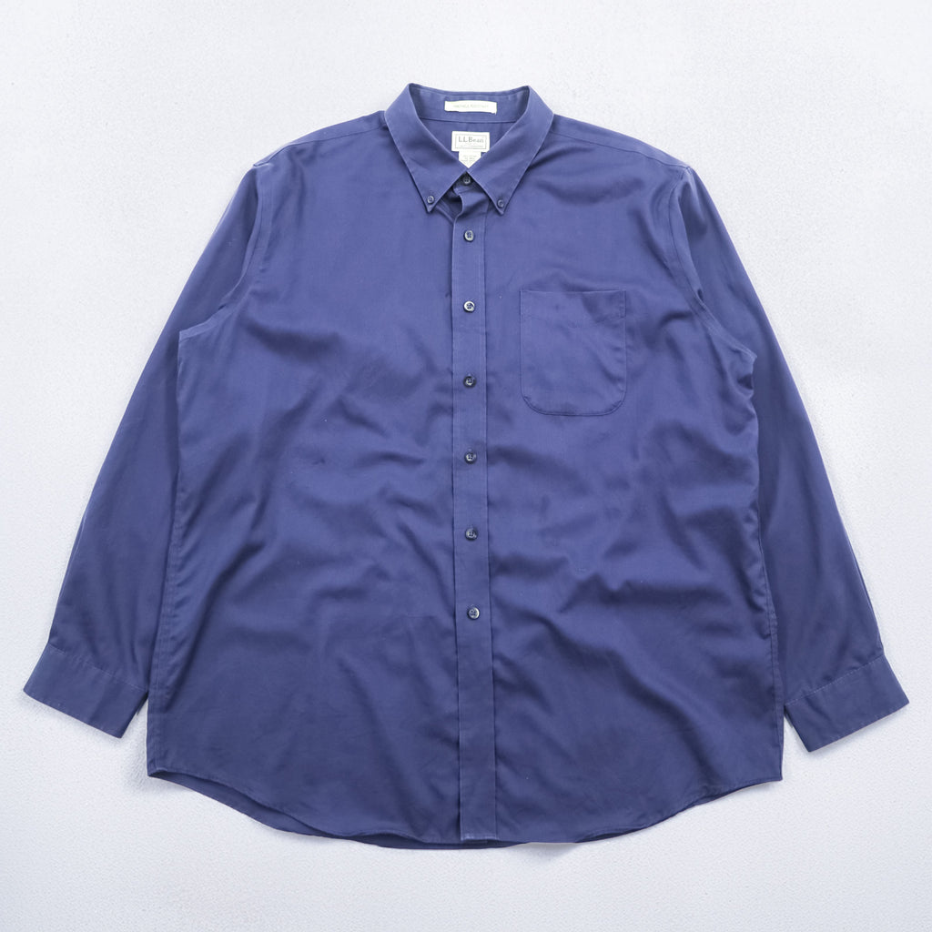L.L.Bean ボタンダウンシャツ XL ネイビー コットン WRINKLE RESISTANT ビッグサイズ 264077