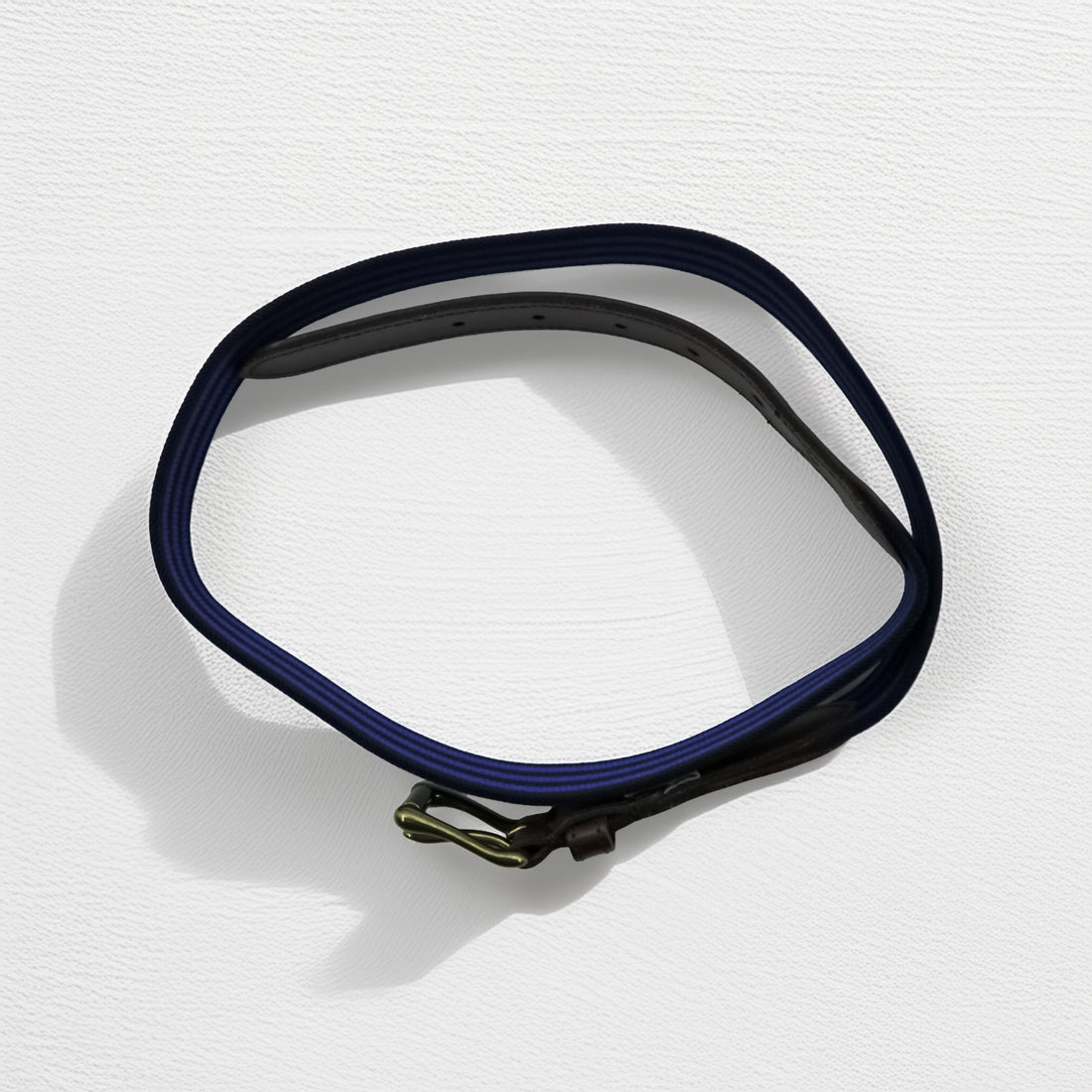 Polo Ralph Lauren Leather Elastic Ribbon Belt, Striped, Blue, Brown