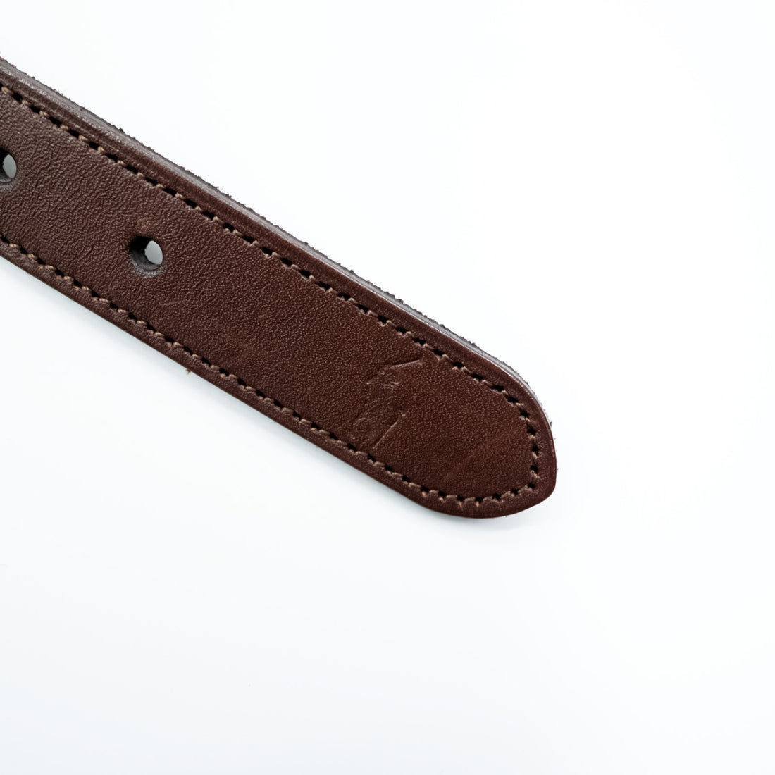 Polo Ralph Lauren Leather Elastic Ribbon Belt, Striped, Blue, Brown