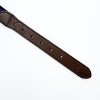 Polo Ralph Lauren Leather Elastic Ribbon Belt, Striped, Blue, Brown