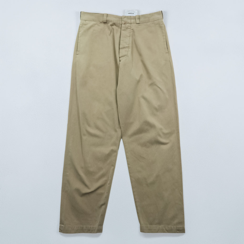 YAECA Made in Japan Chino Cloth Wide Tapered Work Pants M Beige 176104