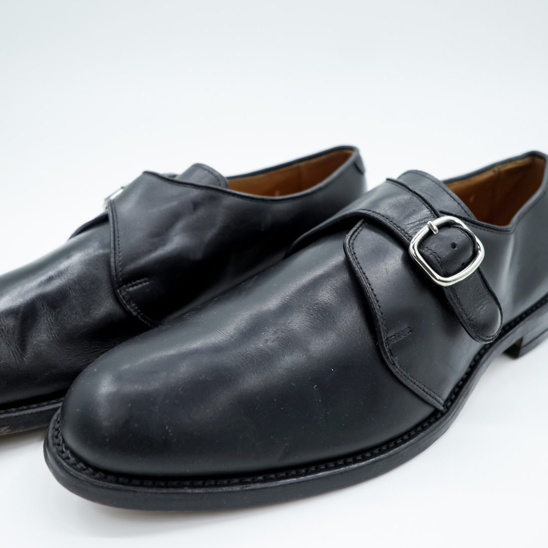 Allen Edmonds USA Made Monk Strap Round Toe Dress Shoes Black US10 GARNER 2405