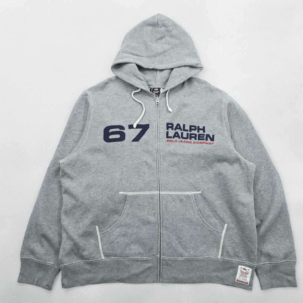 Polo Ralph Lauren 90s Zip Up Hoodie Gray XL POLO JEANS COMPANY