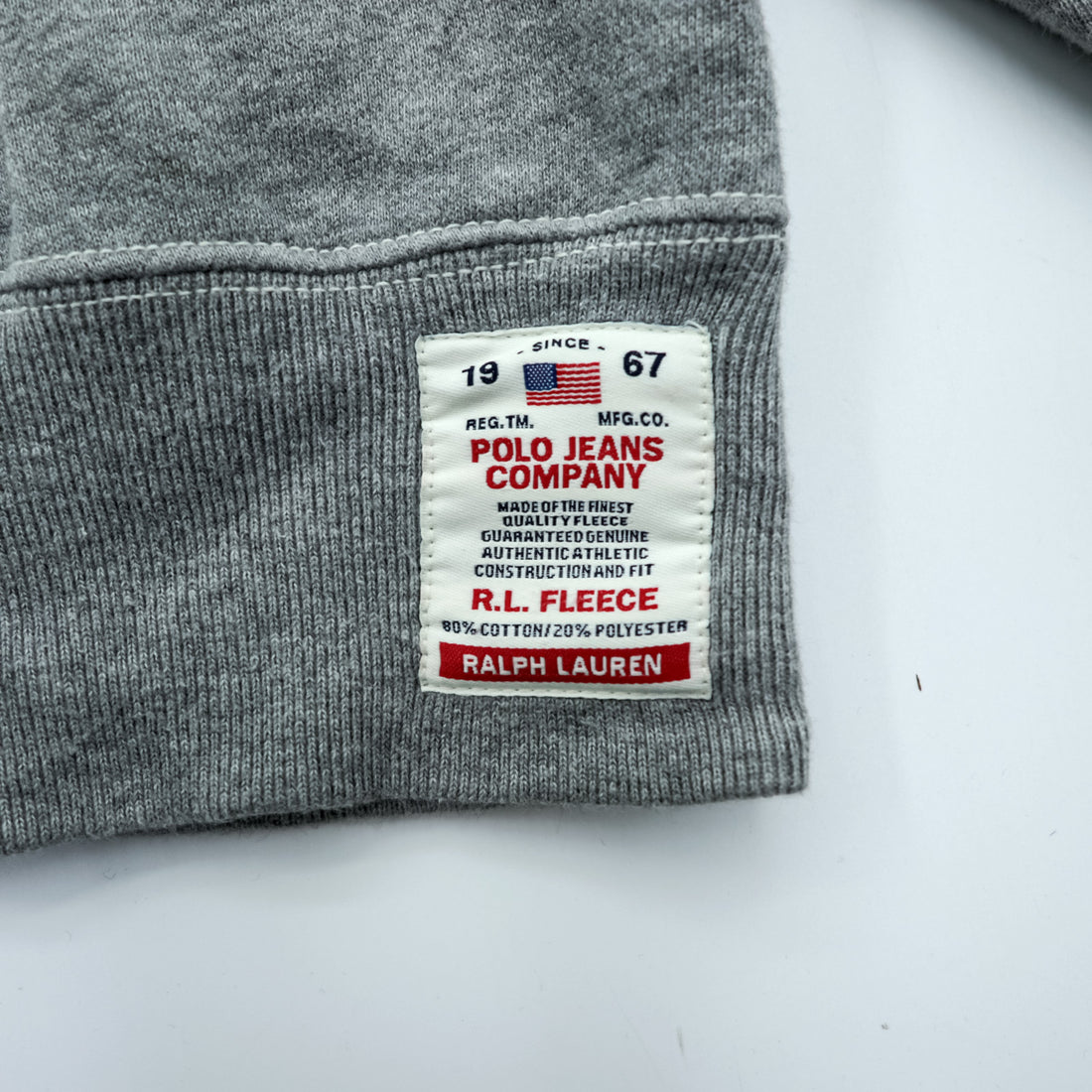 Polo Ralph Lauren 90s Zip Up Hoodie Gray XL POLO JEANS COMPANY
