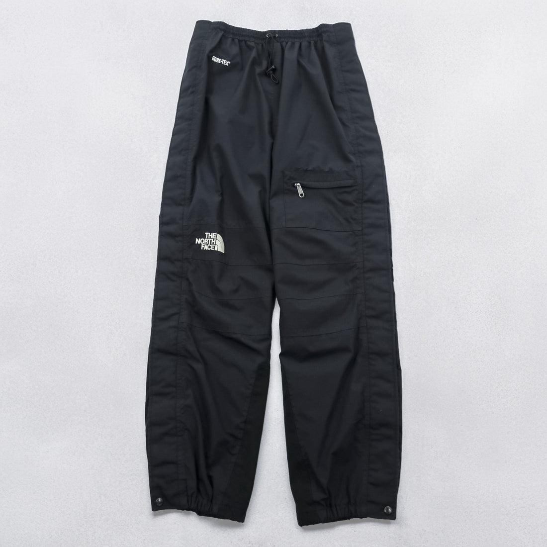 THE NORTH FACE 90s GORE-TEX Shell Outdoor Rain Pants, Size M, Waterproof, Drawstring, Black, 86013