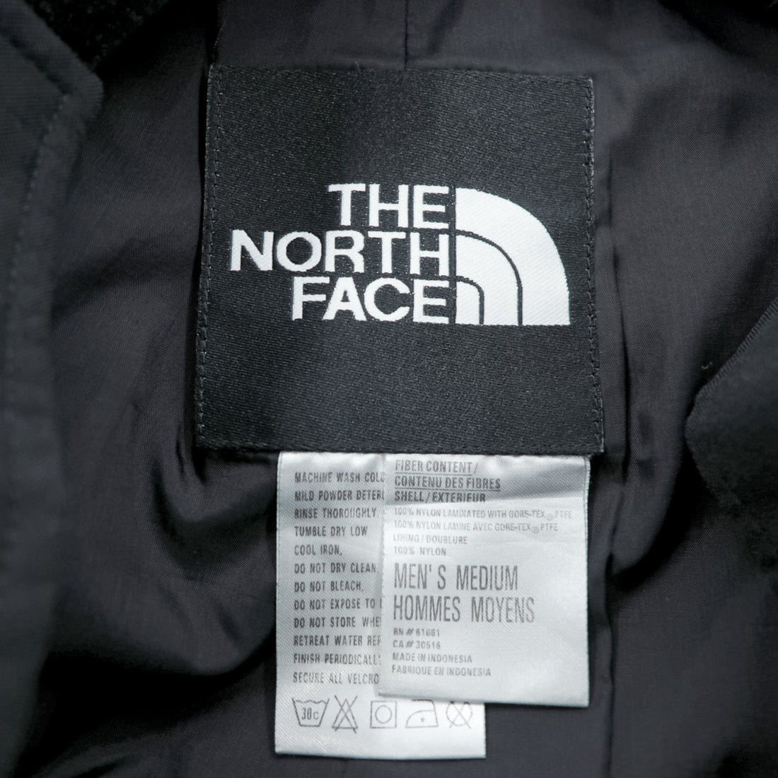 THE NORTH FACE 90s GORE-TEX Shell Outdoor Rain Pants, Size M, Waterproof, Drawstring, Black, 86013