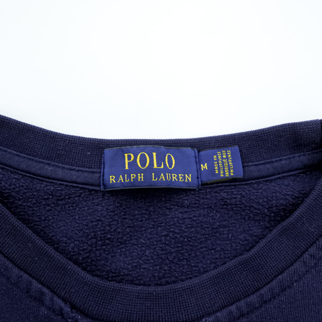 Polo Ralph Lauren ポロベア 前V スウェット トレーナー M ネイビー USA ホッケー コットン クルーネック