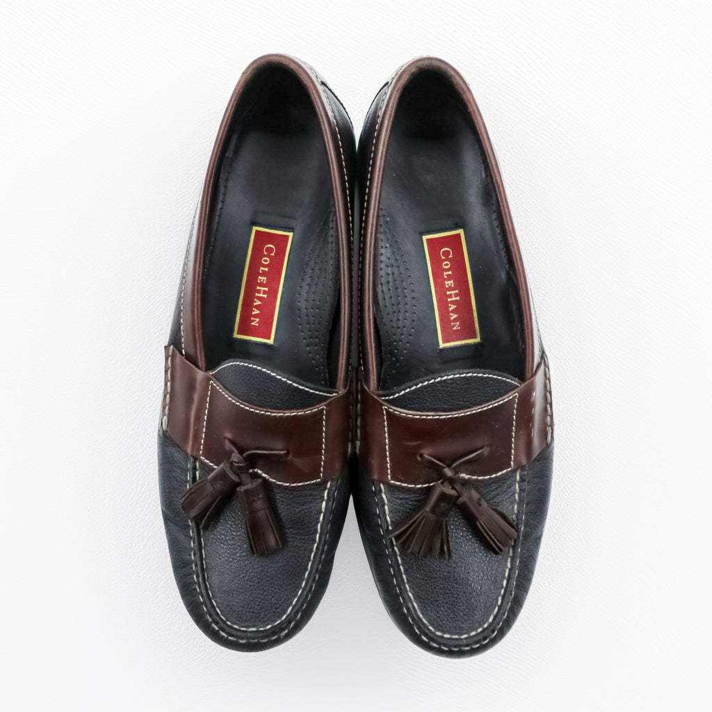 Cole Haan Fringe Tassel Loafers US10 Brown, Black 02997