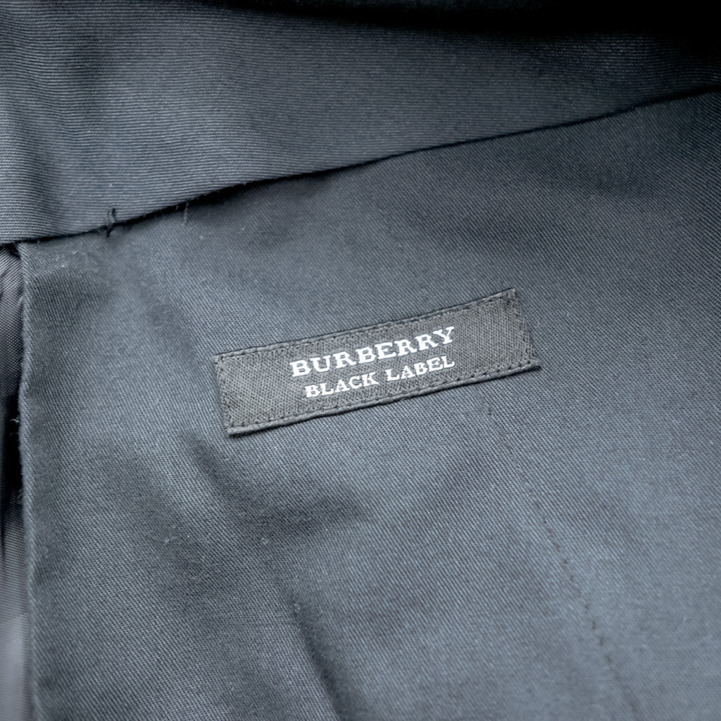 BURBERRY BLACK LABEL Made in Japan 3-Button Suit Set, Size M, Black, BMD11-206-09, Wool