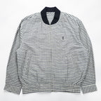 Vintage 90s Yves Saint Laurent pour homme Checked Bomber Jacket YSL Logo Embroidery Size 100 L