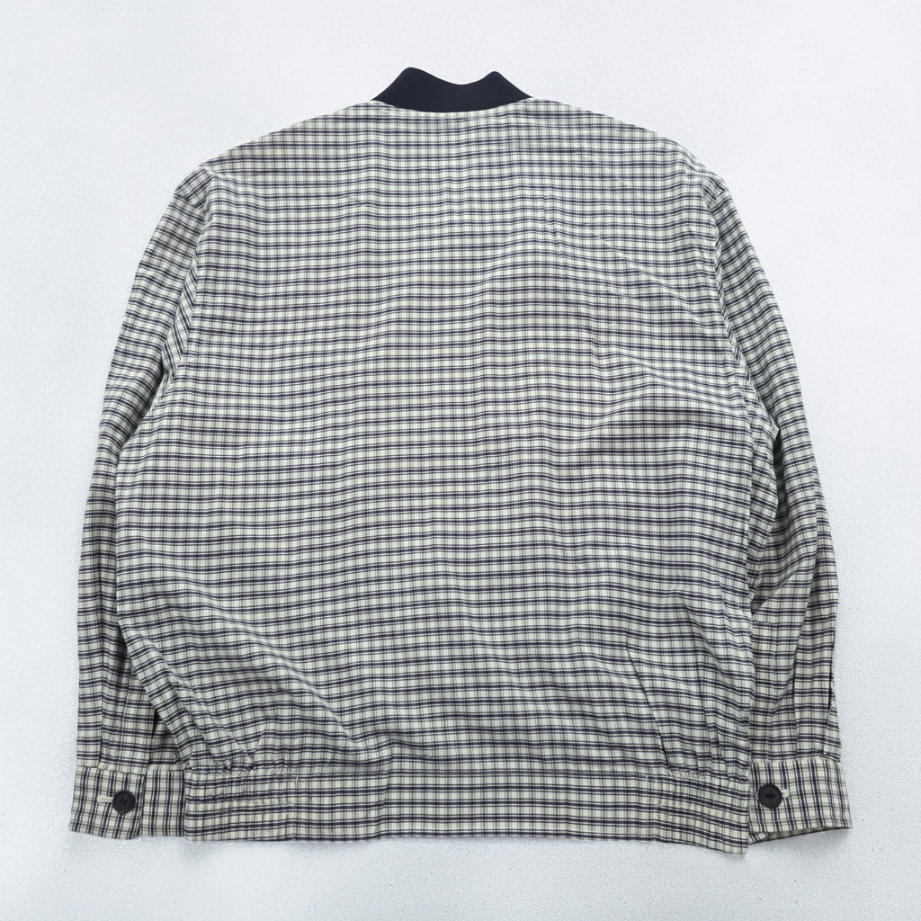 Vintage 90s Yves Saint Laurent pour homme Checked Bomber Jacket YSL Logo Embroidery Size 100 L