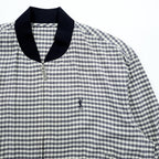 Vintage 90s Yves Saint Laurent pour homme Checked Bomber Jacket YSL Logo Embroidery Size 100 L