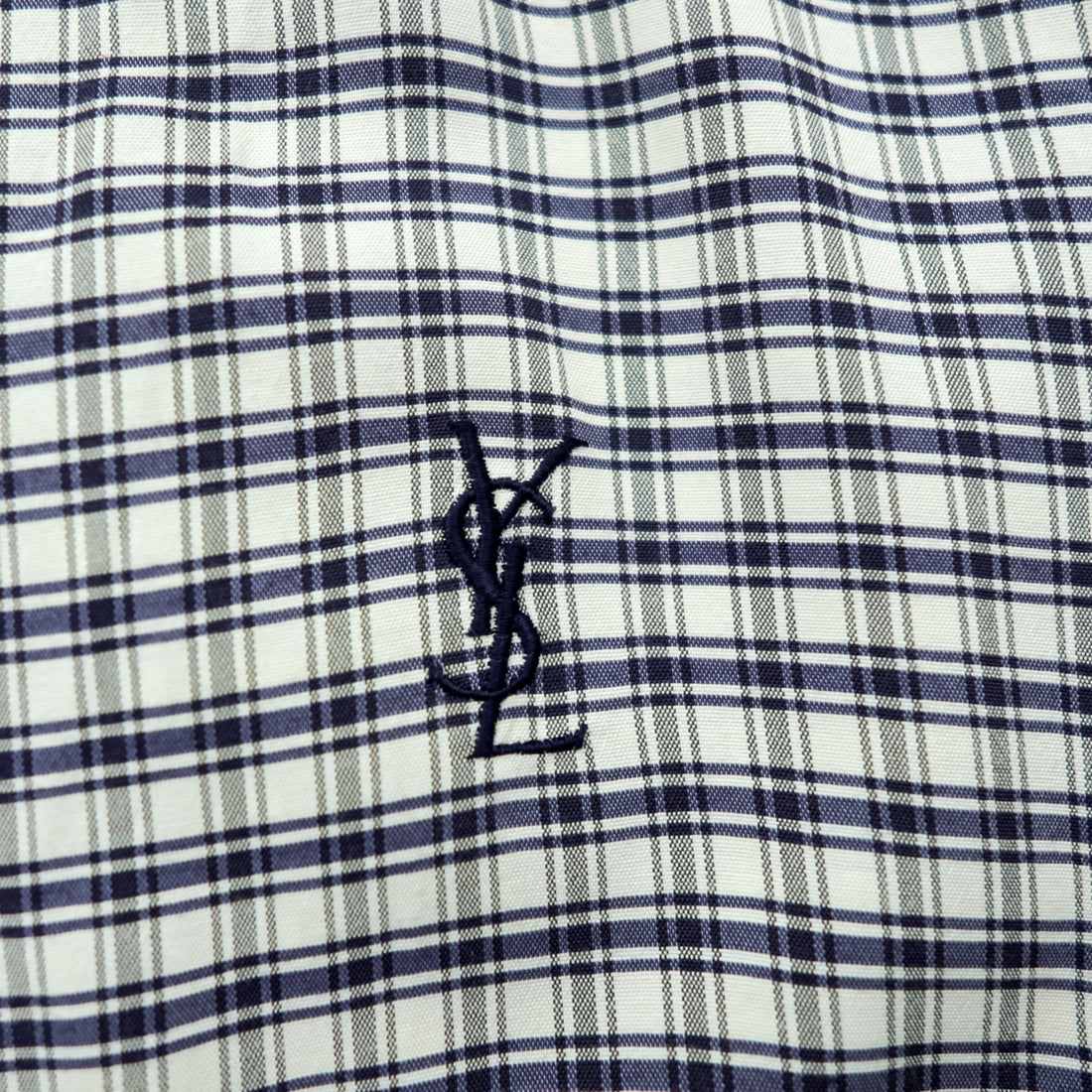 Vintage 90s Yves Saint Laurent pour homme Checked Bomber Jacket YSL Logo Embroidery Size 100 L