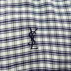 Vintage 90s Yves Saint Laurent pour homme Checked Bomber Jacket YSL Logo Embroidery Size 100 L