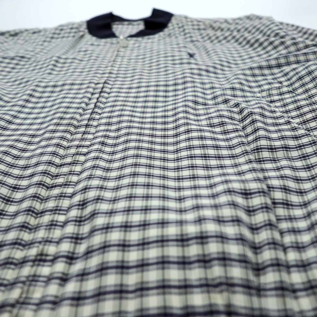 Vintage 90s Yves Saint Laurent pour homme Checked Bomber Jacket YSL Logo Embroidery Size 100 L