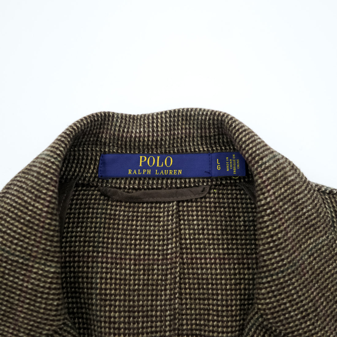 Polo Ralph Lauren Tweed 3-Button Tailored Jacket Blazer, Size L, Brown