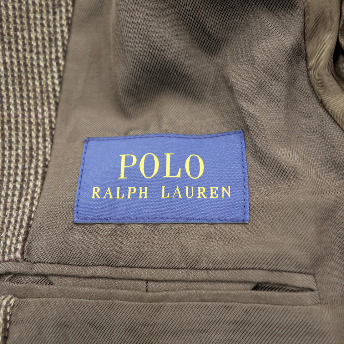 Polo Ralph Lauren Tweed 3-Button Tailored Jacket Blazer, Size L, Brown