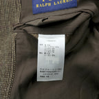 Polo Ralph Lauren Tweed 3-Button Tailored Jacket Blazer, Size L, Brown