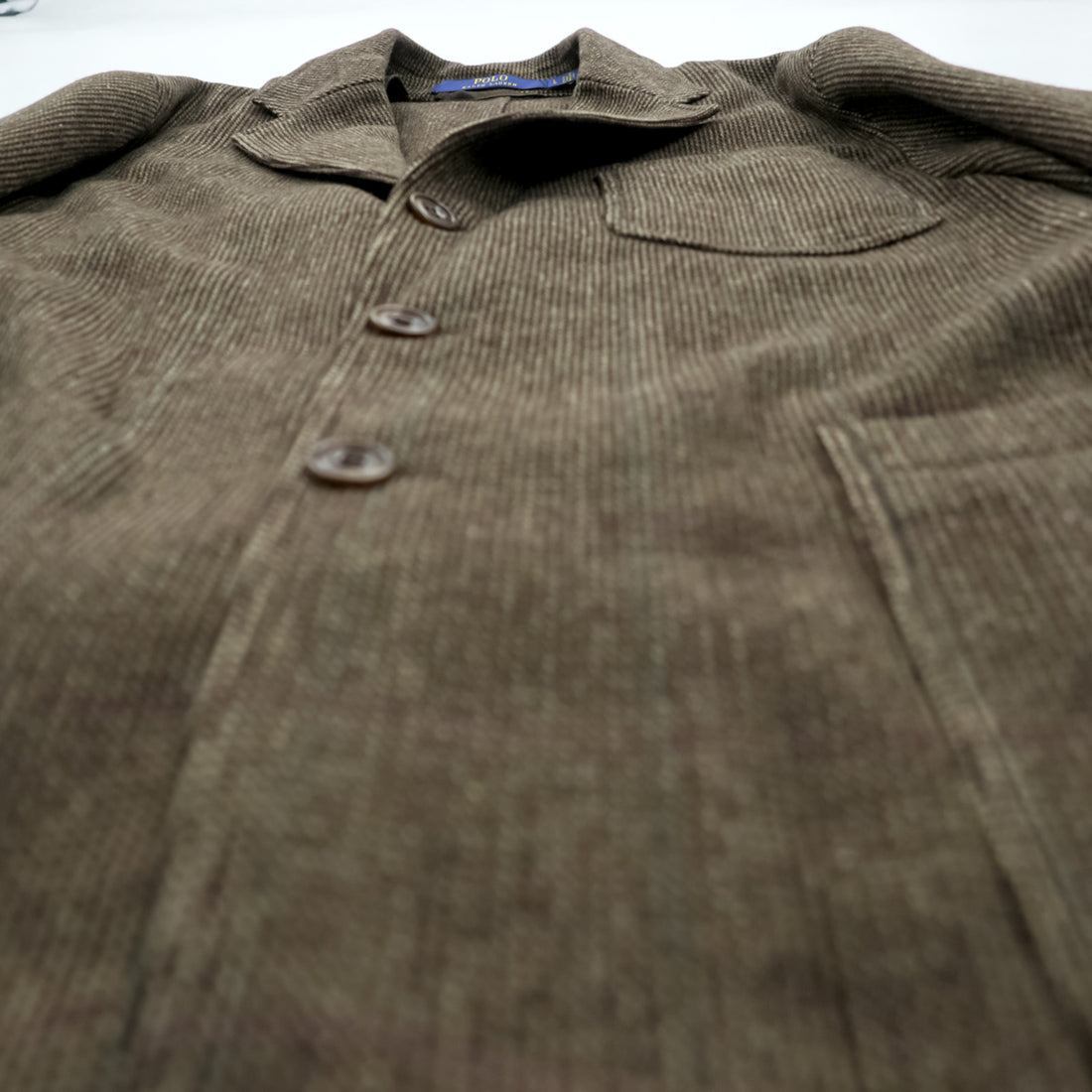 Polo Ralph Lauren Tweed 3-Button Tailored Jacket Blazer, Size L, Brown