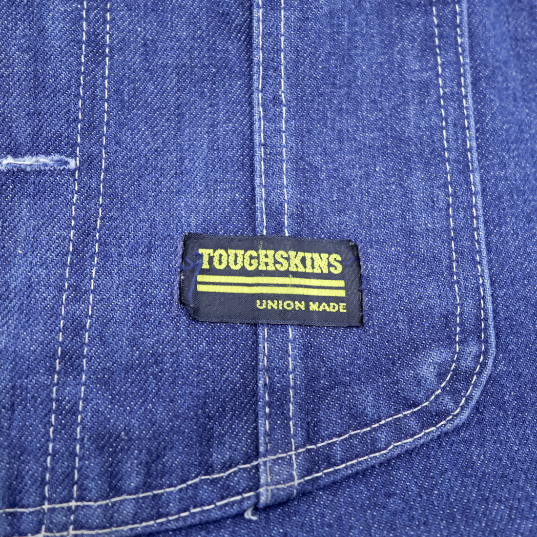 80年代 USA製 ヴィンテージ Sears TOUGHSKINS ダブルニー デニム オーバーオール L インディゴ エプロン ユーティリティポケット Union Made