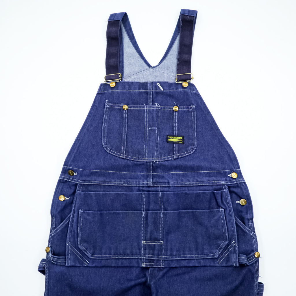 80年代 USA製 ヴィンテージ Sears TOUGHSKINS ダブルニー デニム オーバーオール L インディゴ エプロン ユーティリティポケット Union Made